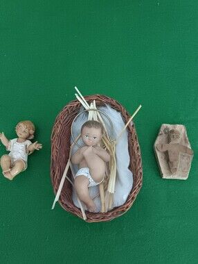 3 Nativity Baby Jesus Figures 1 Simonetti 1 Bisque 1 Primitive